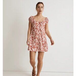 NWT Madewell Marge Button Up Mini Dress in Abstract Flora Sz 10